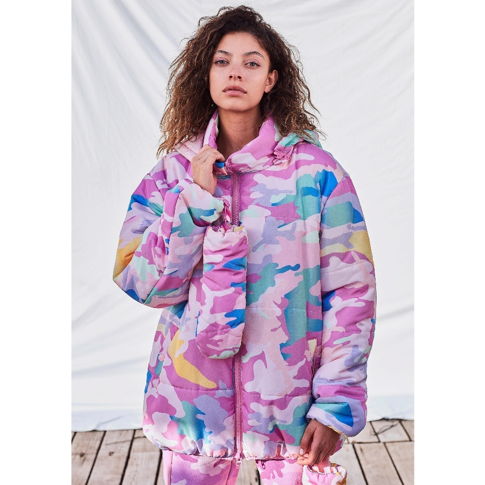 NICOPANDA x Urban Outfitters uptown colorful camp puffer jacket